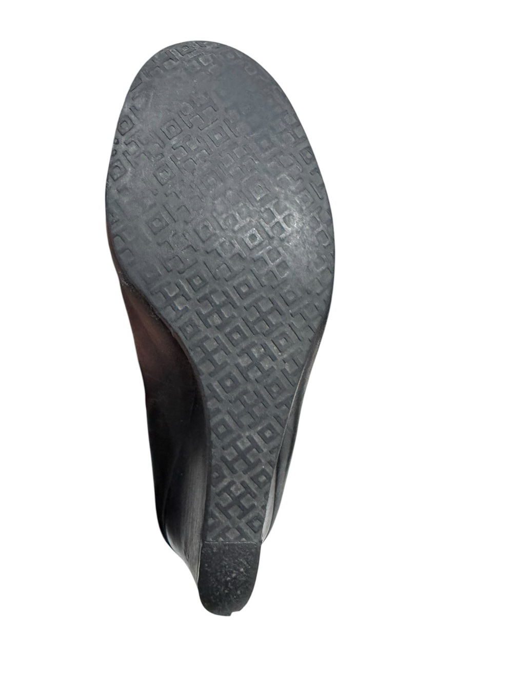 Tory Burch Black Leather Flats with Gold Logo Medallion - Picture 10 of 12